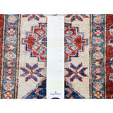 Shahbanu Rugs Super Kazak Pure Wool Geometric Design Runner Hand-Knotted Rug (2'0" x 5'10") - 2'0" x 5'10"