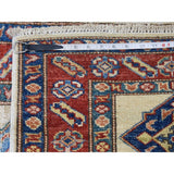 Shahbanu Rugs Super Kazak Pure Wool Geometric Design Runner Hand-Knotted Rug (2'0" x 5'10") - 2'0" x 5'10"