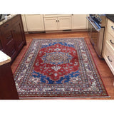 Shahbanu Rugs Super Kazak Pure Wool Red Geometric Design Hand-Knotted Oriental Rug (4'0" x 6'1") - 4'0" x 6'1"