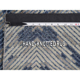 Shahbanu Rugs THE COMPLEXION,Silk With Oxidized Wool Hand-Knotted Modern Rug (8'9" x 12'2") - 8'9" x 12'2"
