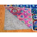 Shahbanu Rugs THE PEACOCK, Sari Silk Colorful Hand Knotted Oriental Rug (9'0" x 12'0") - 9'0" x 12'0"