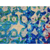 Shahbanu Rugs THE PEACOCK, Sari Silk Colorful Hand Knotted Oriental Rug (9'0" x 12'0") - 9'0" x 12'0"