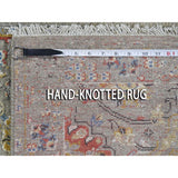 Shahbanu Rugs THE SUNSET ROSETTES Pure Silk & Wool Runner Hand-Knotted Oriental Rug (2'6" x 10'0") - 2'6" x 10'0"