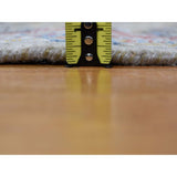 Shahbanu Rugs THE SUNSET ROSETTES Pure Silk & Wool Runner Hand-Knotted Oriental Rug (2'6" x 10'0") - 2'6" x 10'0"