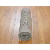 Shahbanu Rugs THE SUNSET ROSETTES Pure Silk & Wool Runner Hand-Knotted Oriental Rug (2'6" x 10'0") - 2'6" x 10'0"