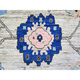 Shahbanu Rugs Taupe Gray, Natural Dyes Soft Wool, Hand Knotted Afghan Oushak with Pop of Color, Oriental Rug (10'1" x 13'10")
