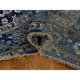 Shahbanu Rugs Textured Broken Persian Heriz All Over Design Wool & Silk Rug (6'2" x 9'1") - 6'2" x 9'1"