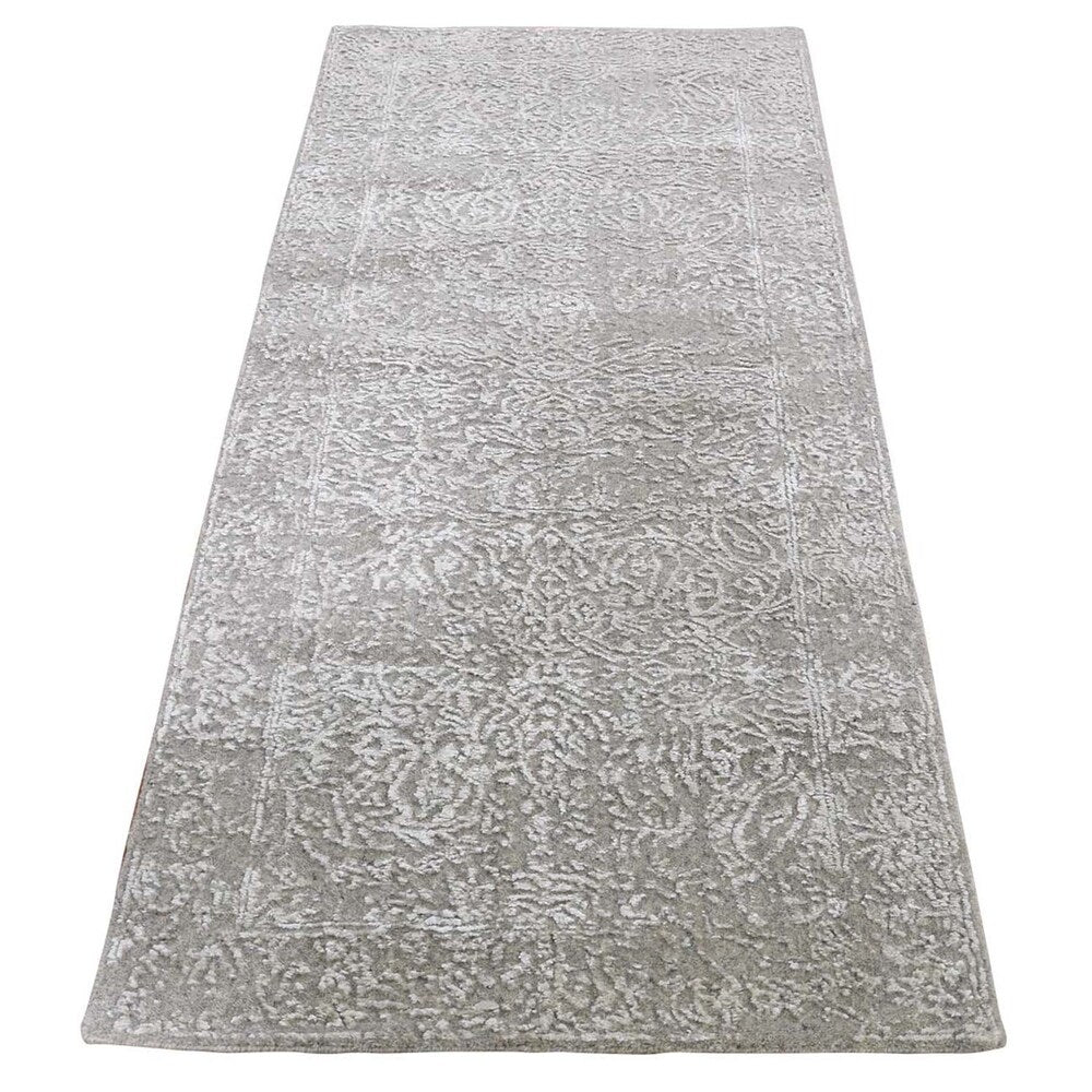 Shahbanu Rugs Tone On Tone Broken Persian Erased Design Runner Hand-Loomed Rug (2'5" x 5'10") - 2'5" x 5'10"