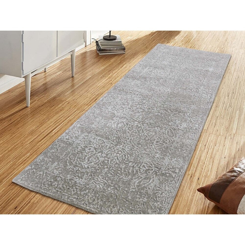 Shahbanu Rugs Tone On Tone Broken Persian Erased Design Runner Hand-Loomed Rug (2'5" x 5'10") - 2'5" x 5'10"
