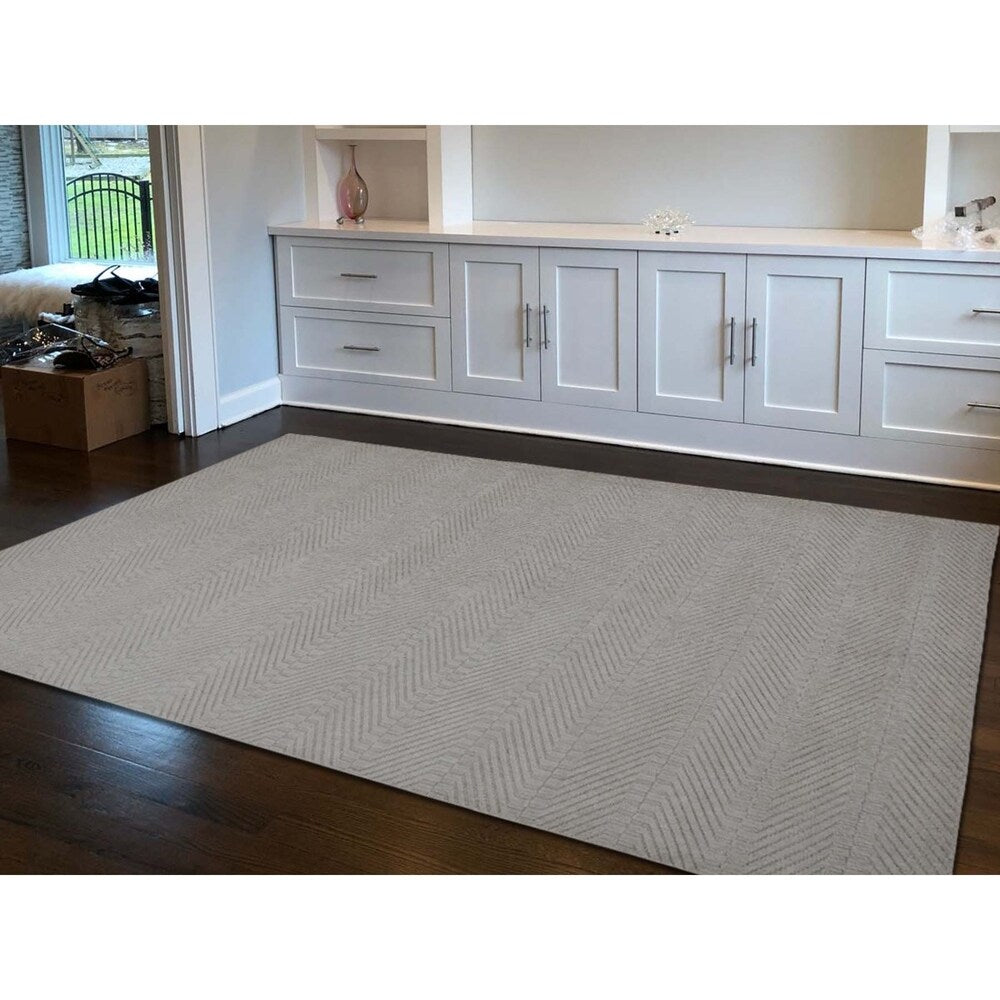 Shahbanu Rugs Tone on Tone Pure Wool Hand-Loomed Oriental Rug (6'0" x 9'0") - 6'0" x 9'0"