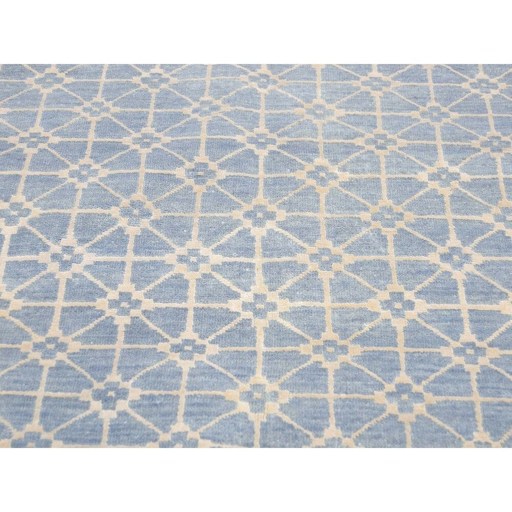 Shahbanu Rugs Tone on Tone Wool and Silk Hand Knotted Oriental Rug - 8'0" x 10'0"