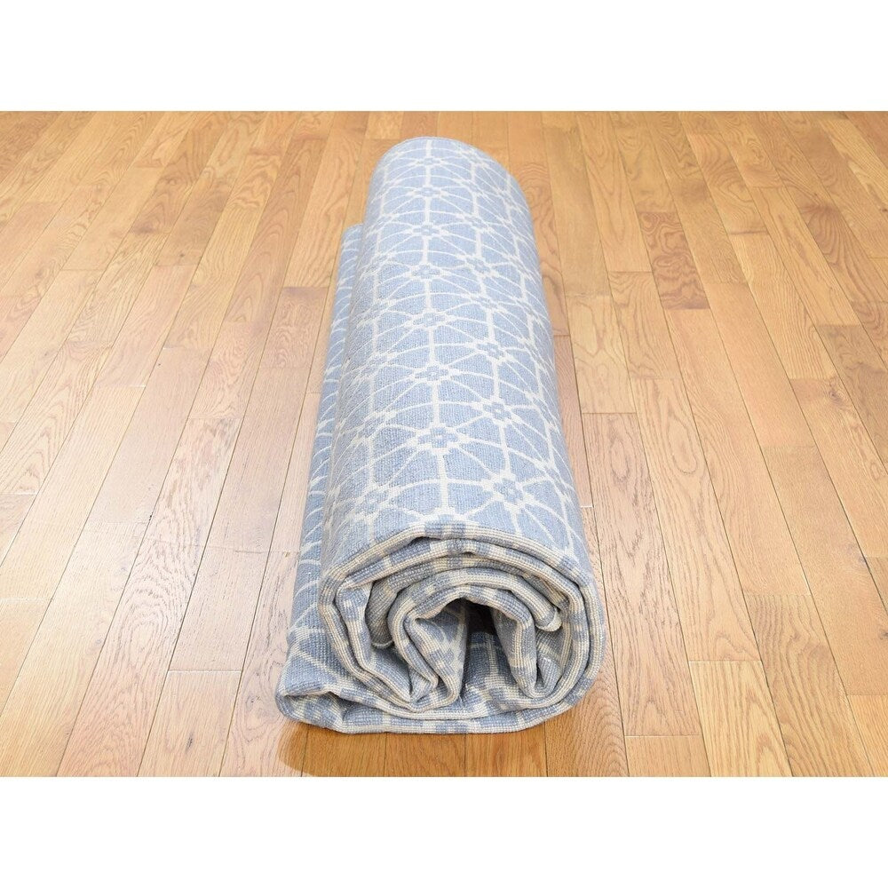 Shahbanu Rugs Tone on Tone Wool and Silk Hand Knotted Oriental Rug - 8'0" x 10'0"