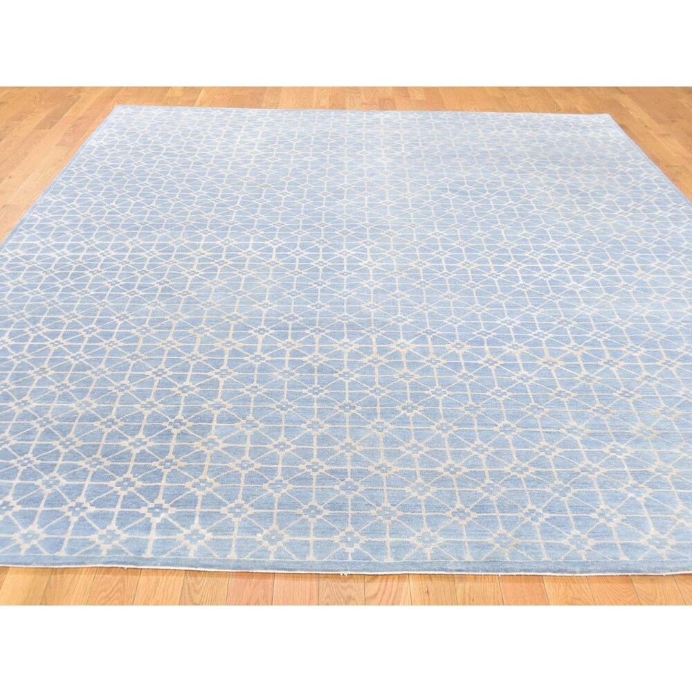Shahbanu Rugs Tone on Tone Wool and Silk Hand Knotted Oriental Rug - 8'0" x 10'0"