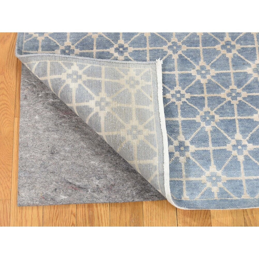 Shahbanu Rugs Tone on Tone Wool and Silk Hand Knotted Oriental Rug - 8'0" x 10'0"