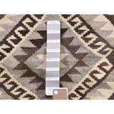 Shahbanu Rugs Undyed Natural Wool Afghan Kilim Reversible Hand Woven Oriental Rug (4'0" x 6'3") - 4'0" x 6'3"
