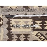 Shahbanu Rugs Undyed Natural Wool Afghan Kilim Reversible Hand Woven Oriental Rug (4'0" x 6'3") - 4'0" x 6'3"