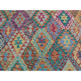 Shahbanu Rugs Veggie Dyes Afghan Kilim Pure Wool Hand Woven Oriental Rug (9'10" x 13'1") - 9'10" x 13'1"
