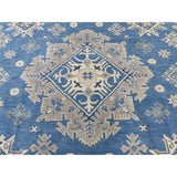 Shahbanu Rugs Vintage Look Kazak Pure Wool Octagonal Hand-Knotted Rug (7'9" x 8'0") - 7'9" x 8'0"