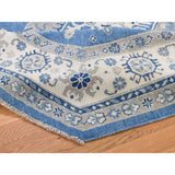 Shahbanu Rugs Vintage Look Kazak Pure Wool Octagonal Hand-Knotted Rug (7'9" x 8'0") - 7'9" x 8'0"