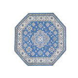 Shahbanu Rugs Vintage Look Kazak Pure Wool Octagonal Hand-Knotted Rug (7'9" x 8'0") - 7'9" x 8'0"