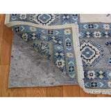 Shahbanu Rugs Vintage Look Kazak Pure Wool With Geometric Design Hand-Knotted Rug (8'0" x 9'10") - 8'0" x 9'10"