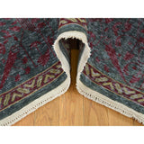 Shahbanu Rugs Vintage Look Mamluk Worn Wool Natural Colors Hand-Knotted Oriental Rug (6'0" x 8'10") - 6'0" x 8'10"