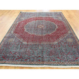Shahbanu Rugs Vintage Look Mamluk Worn Wool Natural Colors Hand-Knotted Oriental Rug (6'0" x 8'10") - 6'0" x 8'10"
