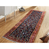 Shahbanu Rugs Vintage North West Persian With Repetitive Design Wide Runner Rug (3'10" x 9'6") - 3'10" x 9'6"