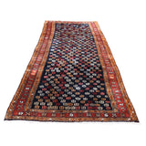 Shahbanu Rugs Vintage North West Persian With Repetitive Design Wide Runner Rug (3'10" x 9'6") - 3'10" x 9'6"