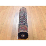 Shahbanu Rugs Vintage North West Persian With Repetitive Design Wide Runner Rug (3'10" x 9'6") - 3'10" x 9'6"