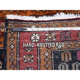 Shahbanu Rugs Vintage North West Persian With Repetitive Design Wide Runner Rug (3'10" x 9'6") - 3'10" x 9'6"