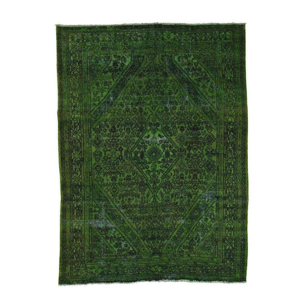 Shahbanu Rugs Vintage Overdyed Persian Bibikabad Hand-Knotted Oriental Rug - 7'0" x 9'6"