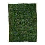 Shahbanu Rugs Vintage Overdyed Persian Bibikabad Hand-Knotted Oriental Rug - 7'0" x 9'6"