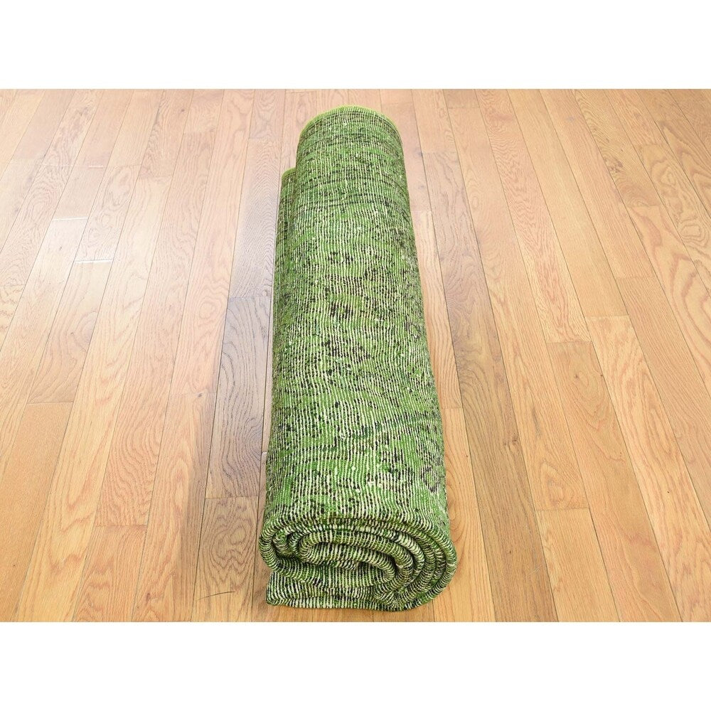Shahbanu Rugs Vintage Overdyed Persian Bibikabad Hand-Knotted Oriental Rug - 7'0" x 9'6"