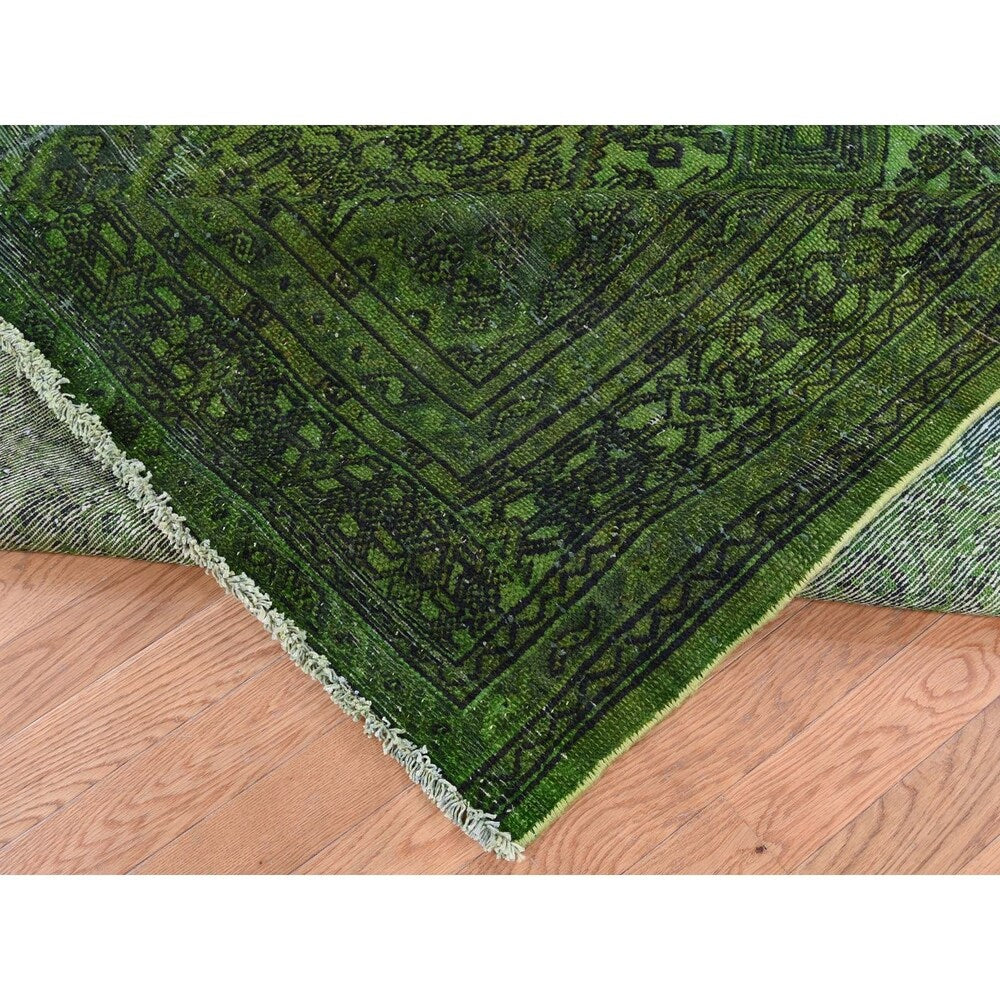 Shahbanu Rugs Vintage Overdyed Persian Bibikabad Hand-Knotted Oriental Rug - 7'0" x 9'6"