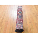 Shahbanu Rugs Vintage Persian Karajeh Pure Wool Hand-Knotted Wide Runner Rug (4'0" x 11'0") - 4'0" x 11'0"