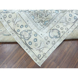 Shahbanu Rugs Vintage White Wash Tabriz Worn Wool Hand-Knotted Oriental Rug (9'5" x 10'8") - 9'5" x 10'8"