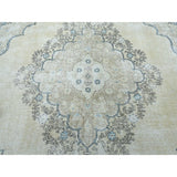 Shahbanu Rugs Vintage White Wash Tabriz Worn Wool Hand-Knotted Oriental Rug (9'5" x 10'8") - 9'5" x 10'8"