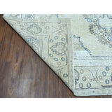 Shahbanu Rugs Vintage White Wash Tabriz Worn Wool Hand-Knotted Oriental Rug (9'5" x 10'8") - 9'5" x 10'8"