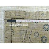Shahbanu Rugs Vintage White Wash Tabriz Worn Wool Hand-Knotted Oriental Rug (9'5" x 10'8") - 9'5" x 10'8"