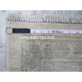 Shahbanu Rugs Whisper White Hand Knotted Wool Weft Village Floral Medallions Faded Afghan Oushak Rug (8'10"x11'10")