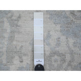 Shahbanu Rugs Whisper White Hand Knotted Wool Weft Village Floral Medallions Faded Afghan Oushak Rug (8'10"x11'10")