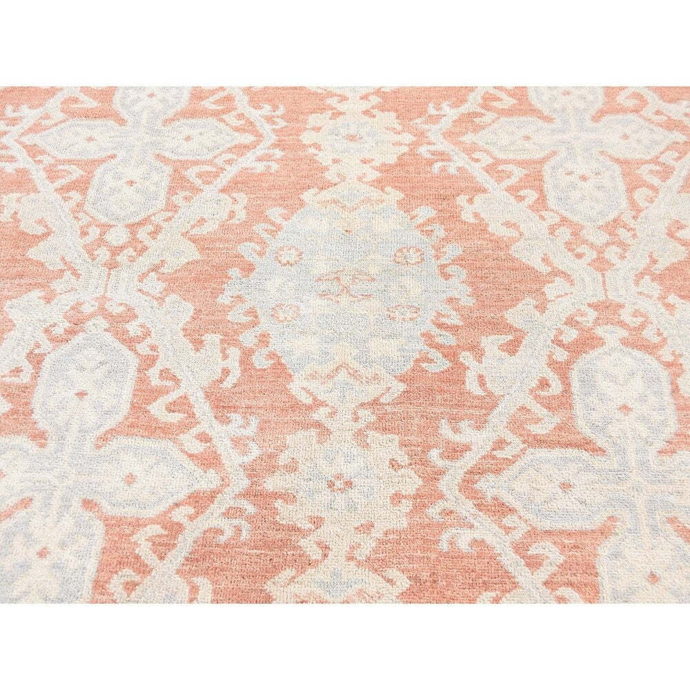 Shahbanu Rugs White Wash Oushak Pure Wool Hand Knotted Oriental Rug - 9'0" x 11'10"
