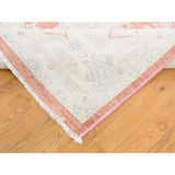 Shahbanu Rugs White Wash Oushak Pure Wool Hand Knotted Oriental Rug - 9'0" x 11'10"