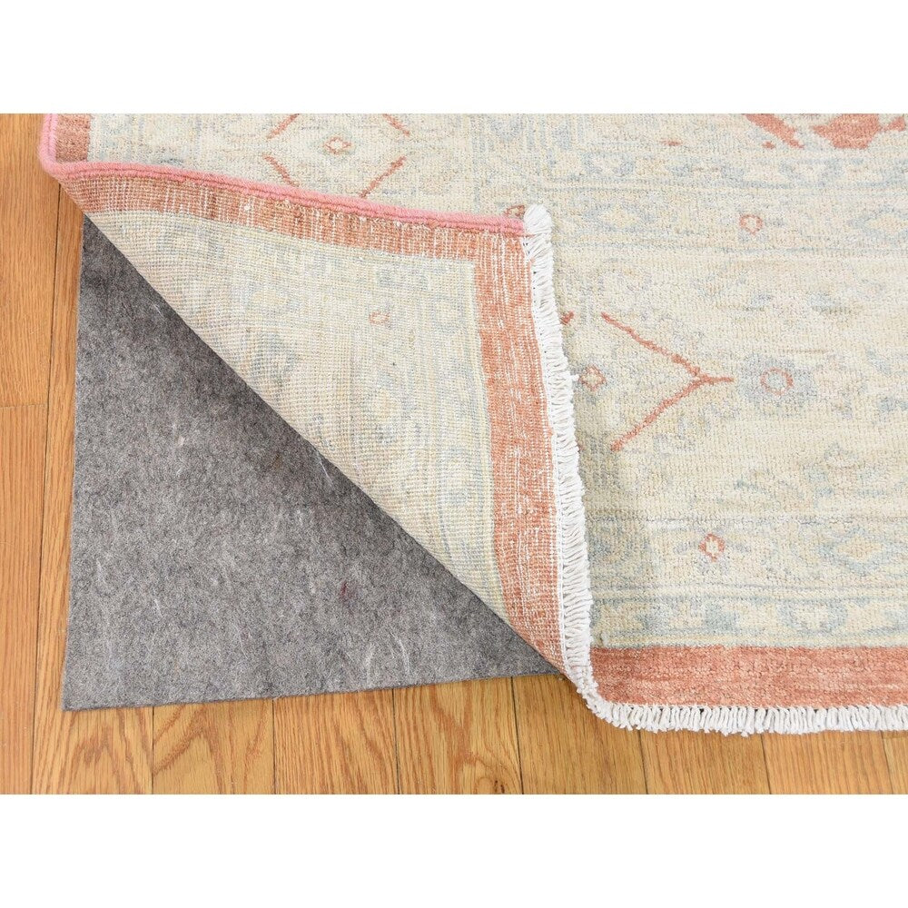 Shahbanu Rugs White Wash Oushak Pure Wool Hand Knotted Oriental Rug - 9'0" x 11'10"