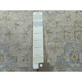Shahbanu Rugs White Wash Peshawar With Mamluk Design Gray Pure Wool Hand-Knotted Rug (8'10" x 11'9") - 8'10" x 11'9"