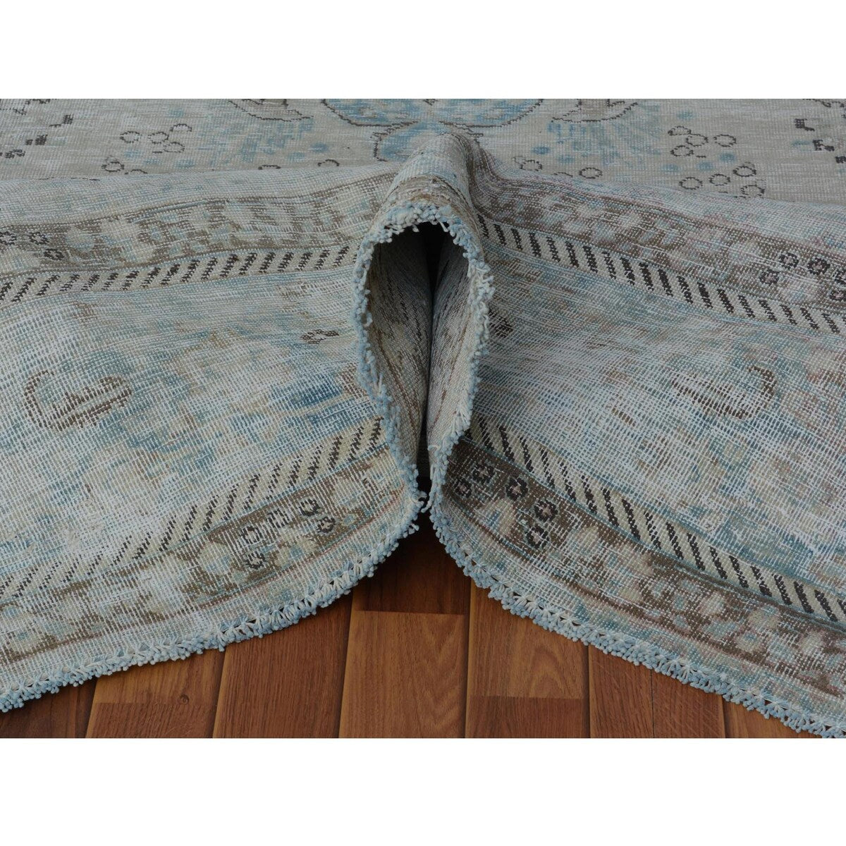 White Wash Vintage Worn Down Persian Tabriz Handmade Rug(9'6"x12'1") - 9'6" x 12'1" - 9'6" x 12'1"