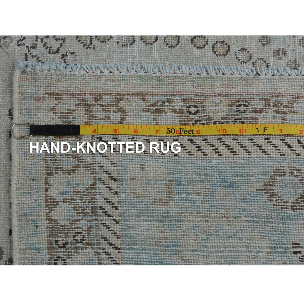 White Wash Vintage Worn Down Persian Tabriz Handmade Rug(9'6"x12'1") - 9'6" x 12'1" - 9'6" x 12'1"
