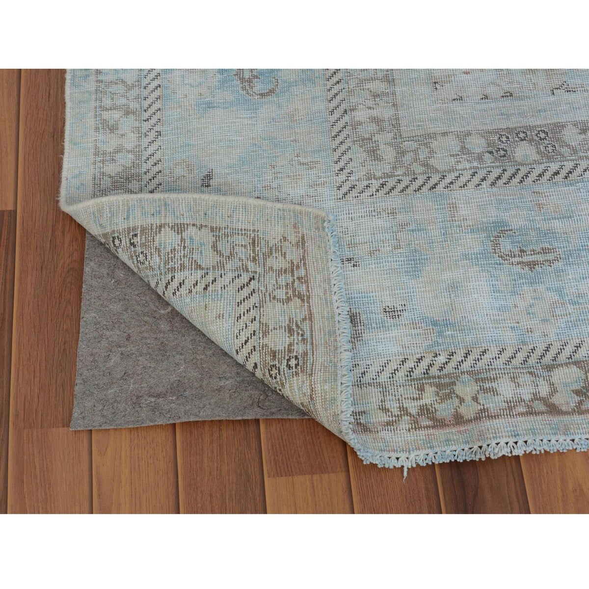 White Wash Vintage Worn Down Persian Tabriz Handmade Rug(9'6"x12'1") - 9'6" x 12'1" - 9'6" x 12'1"