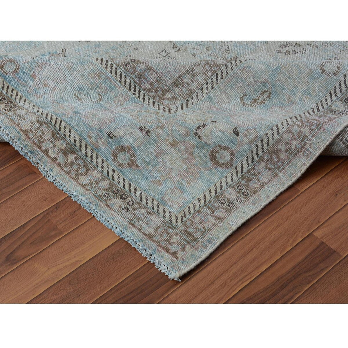 White Wash Vintage Worn Down Persian Tabriz Handmade Rug(9'6"x12'1") - 9'6" x 12'1" - 9'6" x 12'1"
